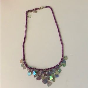 Purple Fluorescent Heart Necklace